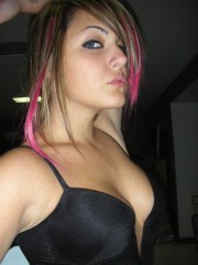 Punk girl kylee strips out of her lingerie