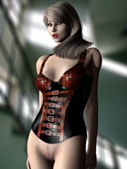 3d latex trousers and blouse can be taken off without efforts